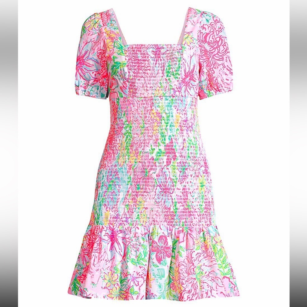Lilly Pulitzer Evelina bright pink floral dress